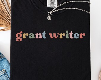 Grant Writer Comfort Colors-shirt: retro T-shirt met grafische print, cadeau non-profit