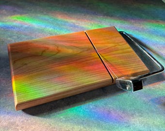 Handmade Wooden Cheese Slicer | Reclaimed Cherry Wood | Wire Cheese Cutter | Sustainable Kitchen Tool