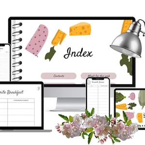 Digital Cookbook for GoodNotes, Notability, Digital Meal Planner, iPad Recipe Journal, Digital Recipe Book, Recipe Book Template, Grocery