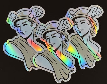 Greek god Hermes bust vinyl sticker, greek mythology stickers