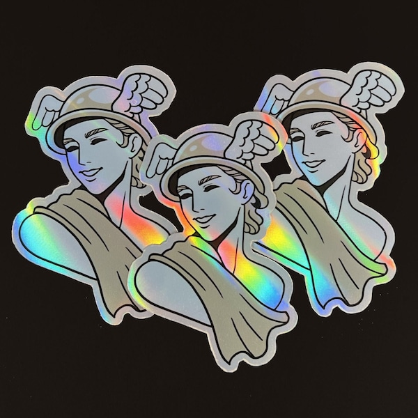 Greek god Hermes bust vinyl sticker, greek mythology stickers