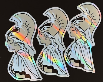 Greek goddess Athena bust vinyl sticker, greek mythology stickers