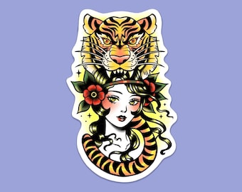Large Tiger Tattoo - Etsy