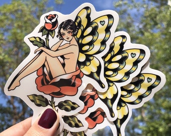 Fairy Flora Pinup Sticker - fairy core vinyl stickers