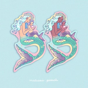 Mother Mermaid Sticker - mother and child stickers