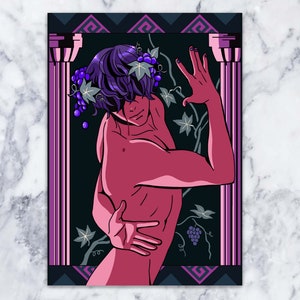 Dionysus Art Print, greek mythology wall decor, God of Theatre
