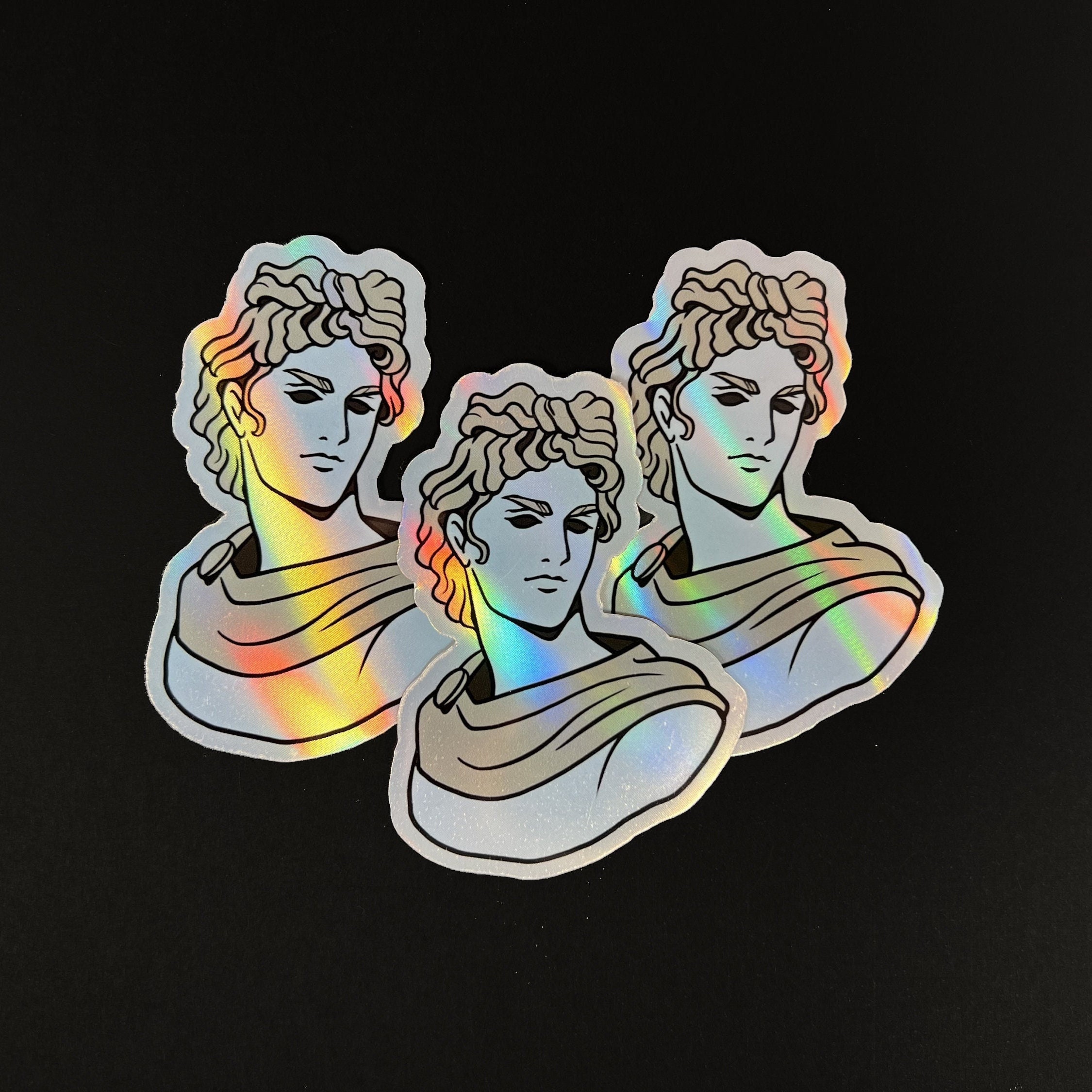 Greek god Apollo bust vinyl sticker, greek mythology stickers