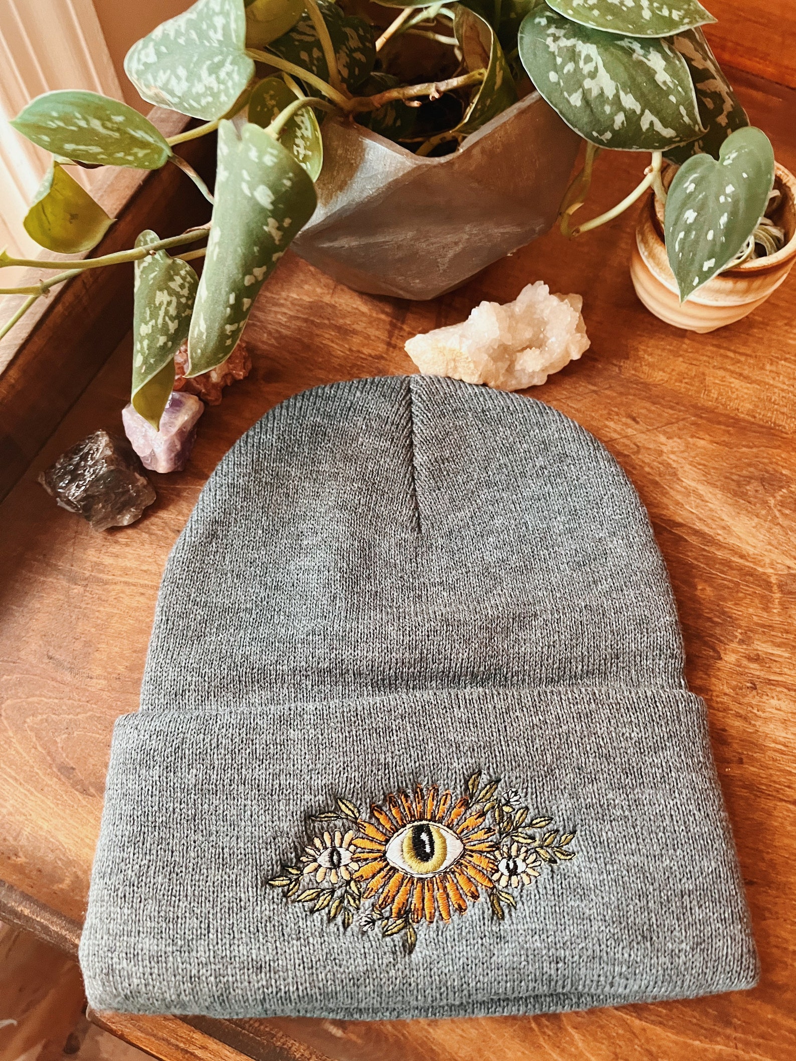 Floral Evil Eye Beanie Embroidered Beanie Boho Beanie Etsy