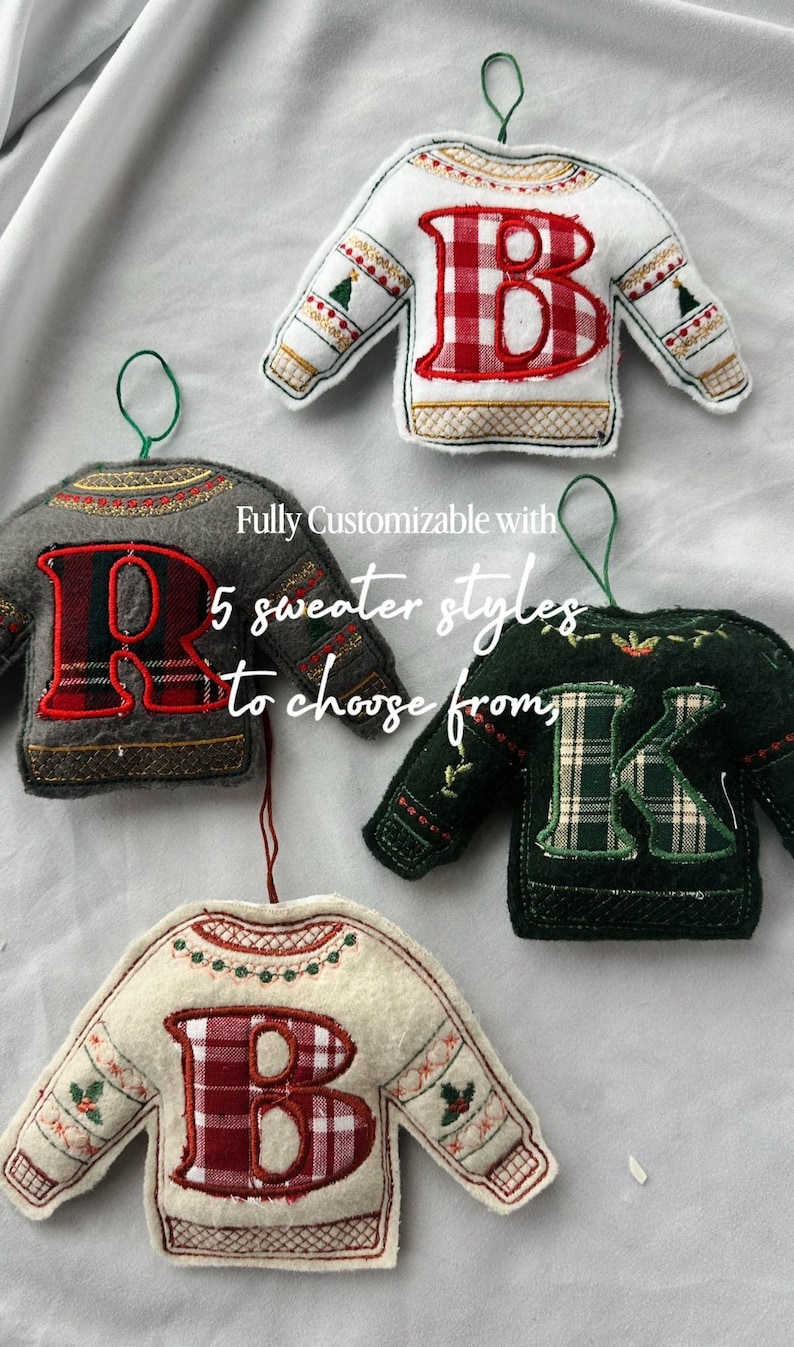 Anpassade julgranskulor med monogramapplikation - Hantverksmässigt tillverkade av återvunnet material bild 18