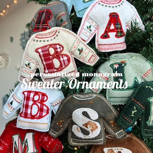Anpassade julgranskulor med monogramapplikation - Hantverksmässigt tillverkade av återvunnet material bild 1