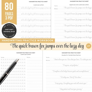Esercizi di scrittura a mano in stile corsivo, calligrafia, esercizi di tracciamento della scrittura corsiva, ABC, parole, frasi, tracciamento di frasi di base in inglese