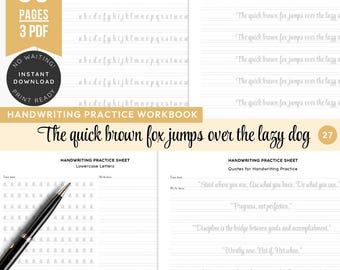 Style Script Handwriting Practice Sheet, Calligraphy, Cursive Writing Tracing Practice, ABC, Words, Sentences, Basic English Phrases Tracing