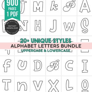 Large Printable Alphabet Letters for Classroom Decor | 900+ Pages Uppercase & Lowercase PDF | Block Letters, Letters of the Week Templates