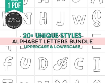 Large Printable Alphabet Letters for Classroom Decor | 900+ Pages Uppercase & Lowercase PDF | Block Letters, Letters of the Week Templates