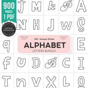 Large Printable Alphabet Letters for Classroom Decor | 900+ Pages Uppercase & Lowercase PDF | Block Letters, Letters of the Week Templates