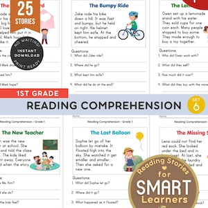 Reading Comprehension Kindergarten Worksheet Activity, Reading Activities, Stories with Questions, Fluency Worksheet, Elementary Education