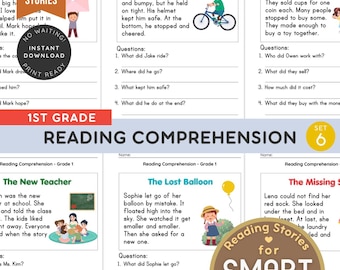 Reading Comprehension Kindergarten Worksheet Activity, Reading Activities, Stories with Questions, Fluency Worksheet, Elementary Education