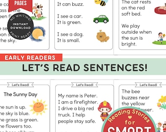 Lass uns anfangen zu lesen | Lesebereitschaft üben | Alphabetisierung | Lesefluss-Übungen | Gelesen Einfacher Satz | Kurze Geschichten für Kinder