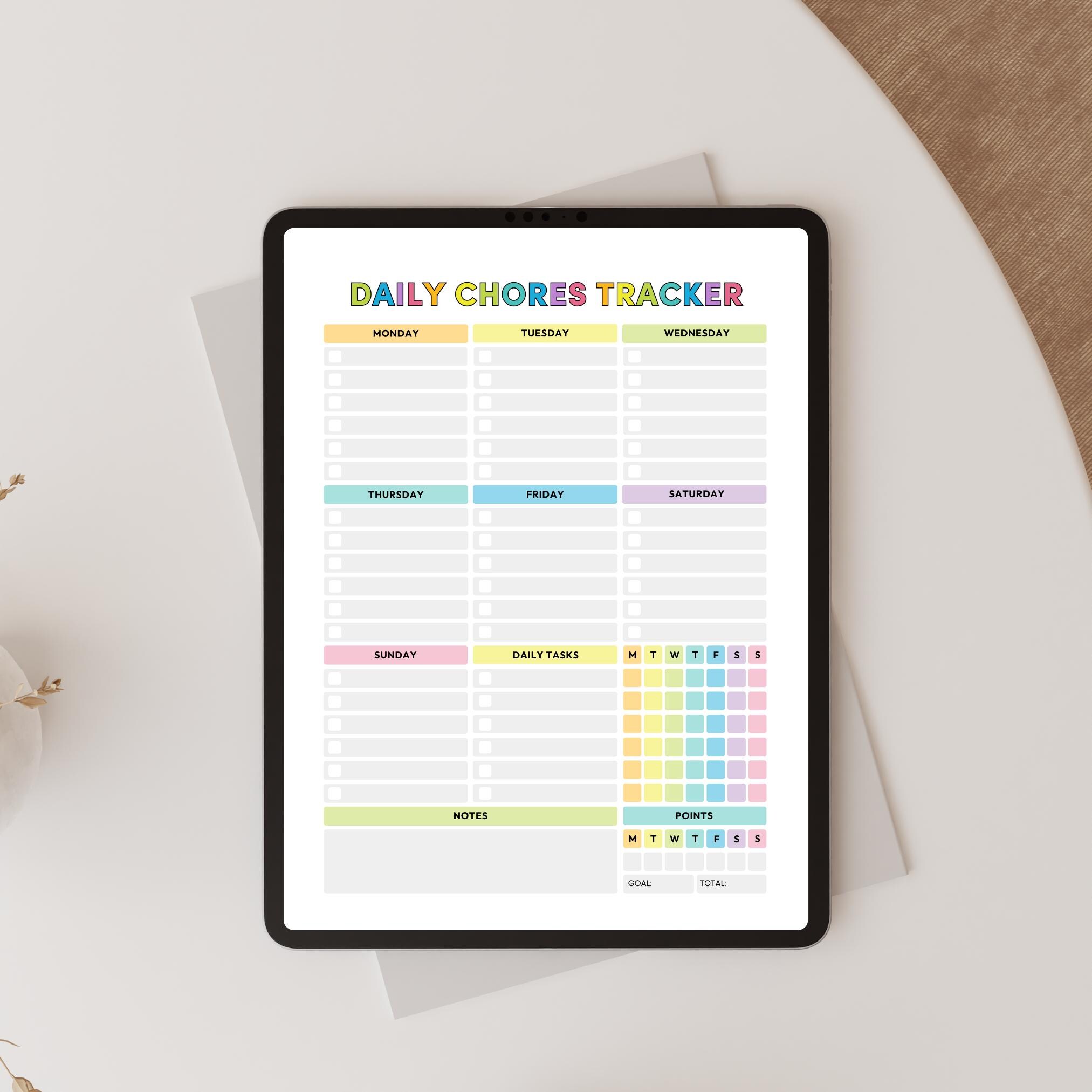 Fillable Chore Chart for Kids | Editable Daily Tracker | Daily Routine ...