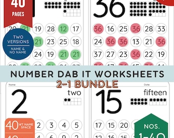 Number Dab It Arbeitsblätter | Zahlen 1–40 Dot Marker Aktivitäten