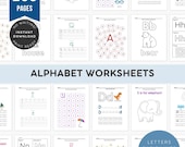 Let's Learn the Alphabet Worksheet | ABC Tracing Printable | Preschool Letter Practice | Alphabet Coloring Page | Kindergarten PDF