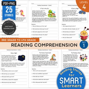 SET 1 Reading Comprehension Grade 3 | 25 Short Stories for Kids | Reading Practice | Homeschool Learning | Printable PDF | 3rd Grade Reading
