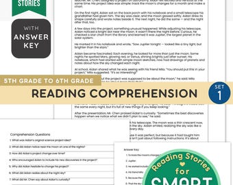 Leseverstehen 6th Klasse Set 1 | 25 Geschichten für Kinder | Leseübungen | Lernen zu Hause | Druckbare PDF | Arbeitsblätter lesen