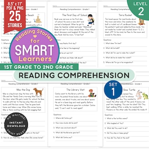 SET 1 Reading Comprehension Grade 1 | 25 Short Stories for Kids | Reading Practice | Homeschool Learning | Printable PDF | Instant Download
