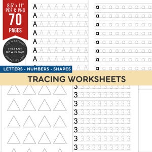 Alphabet & Shapes Tracing Worksheets: Preschool Handwriting Practice (PDF Printable A-Z Letters, 0-10 Numbers