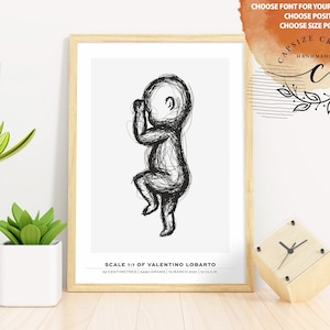 Baby Geburtsposter 1:1 - Personalisiertes Neugeborenen Illustration für Kinderzimmer Deko | Personalisiertes Baby Poster | Digitale Dateien