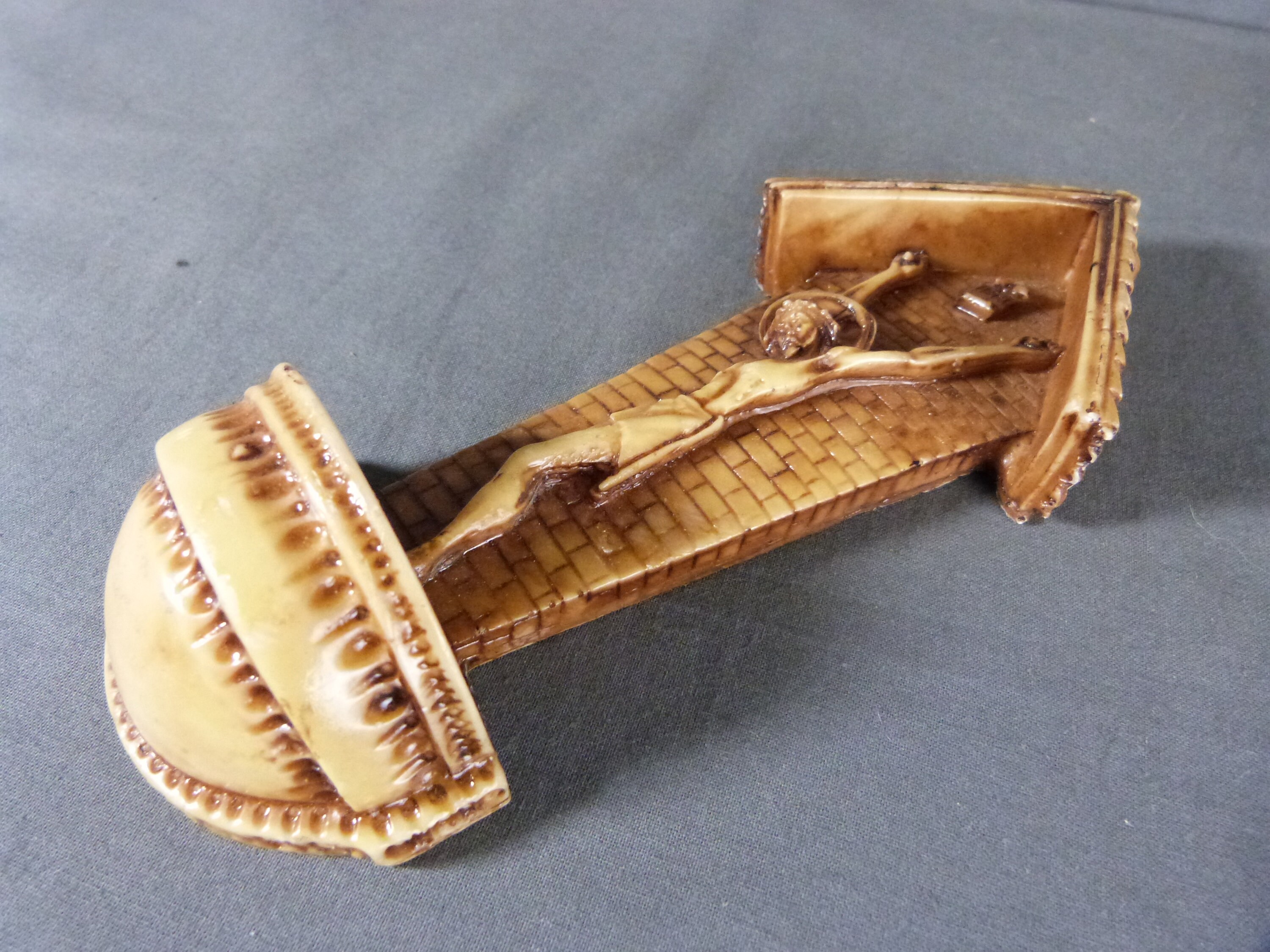 French Vintage Holy Water Font Jesus Christ On The Cross in Resin