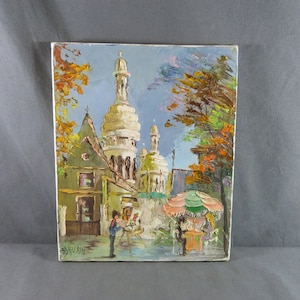 French Painting MAURIN, &quot;Paris Sacred Heart of Montmartre&quot;, acrylic on canvas