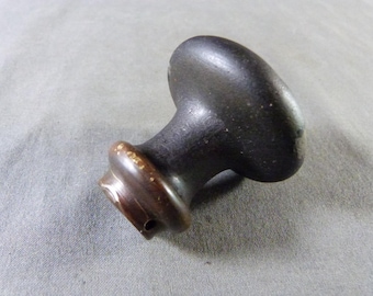 Antique French wrought iron door handle and copper ring