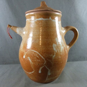 Teapot in glazed Puisaye stoneware, Pottery Mallet 20th century French ceramics