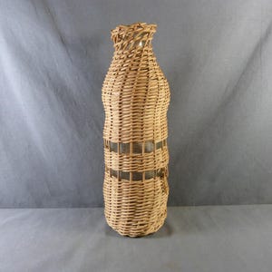 French Vintage Glass and Wicker Bottle - Tableware