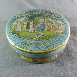 Ancienne boîte publicitaire métallique, Berlingots St-Christophe, RAQUILLET CHABAS, Boîte vendue vide !