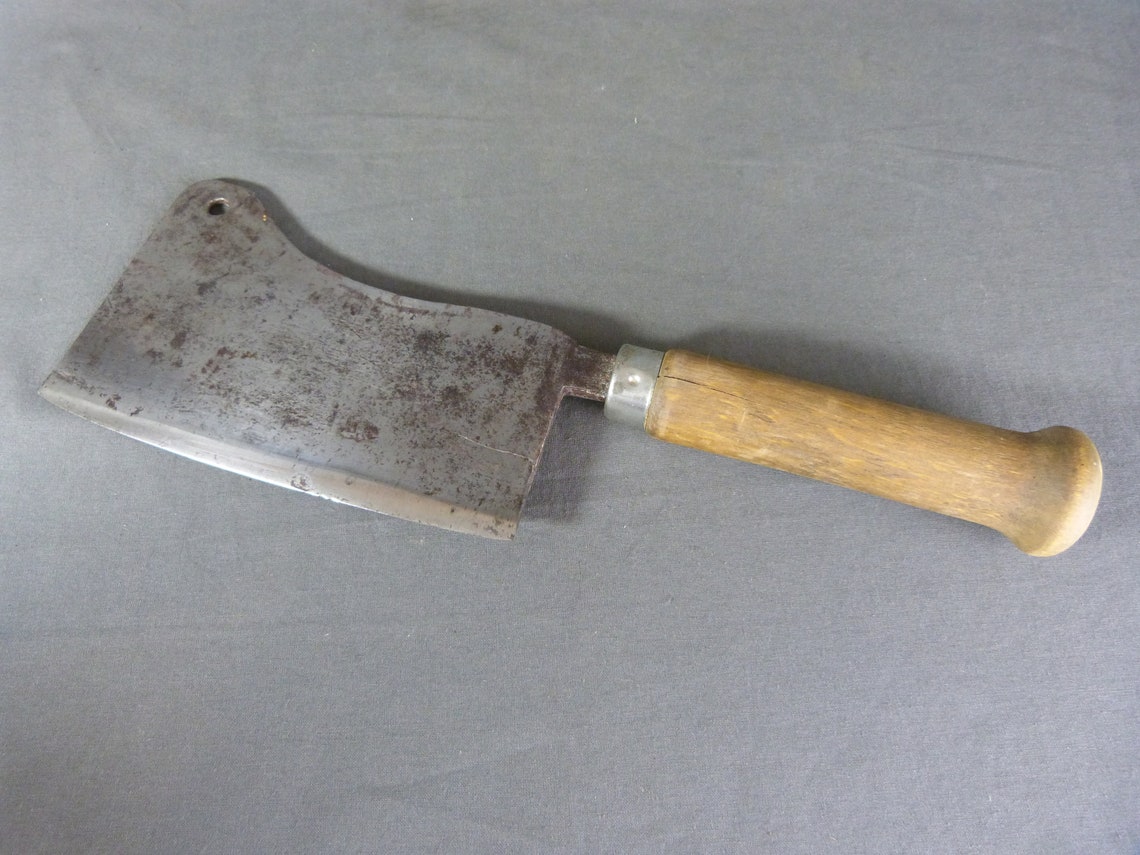 Antique French Butcher Chef Meat Cleaver by Local Etsy