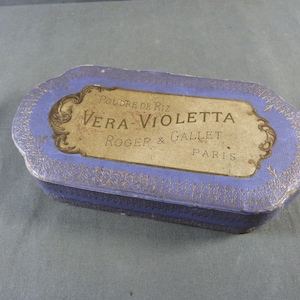 Caja de cartón antigua de polvo de arroz Vera-Violetta de Roger & Gallet, París, circa 1900-1920