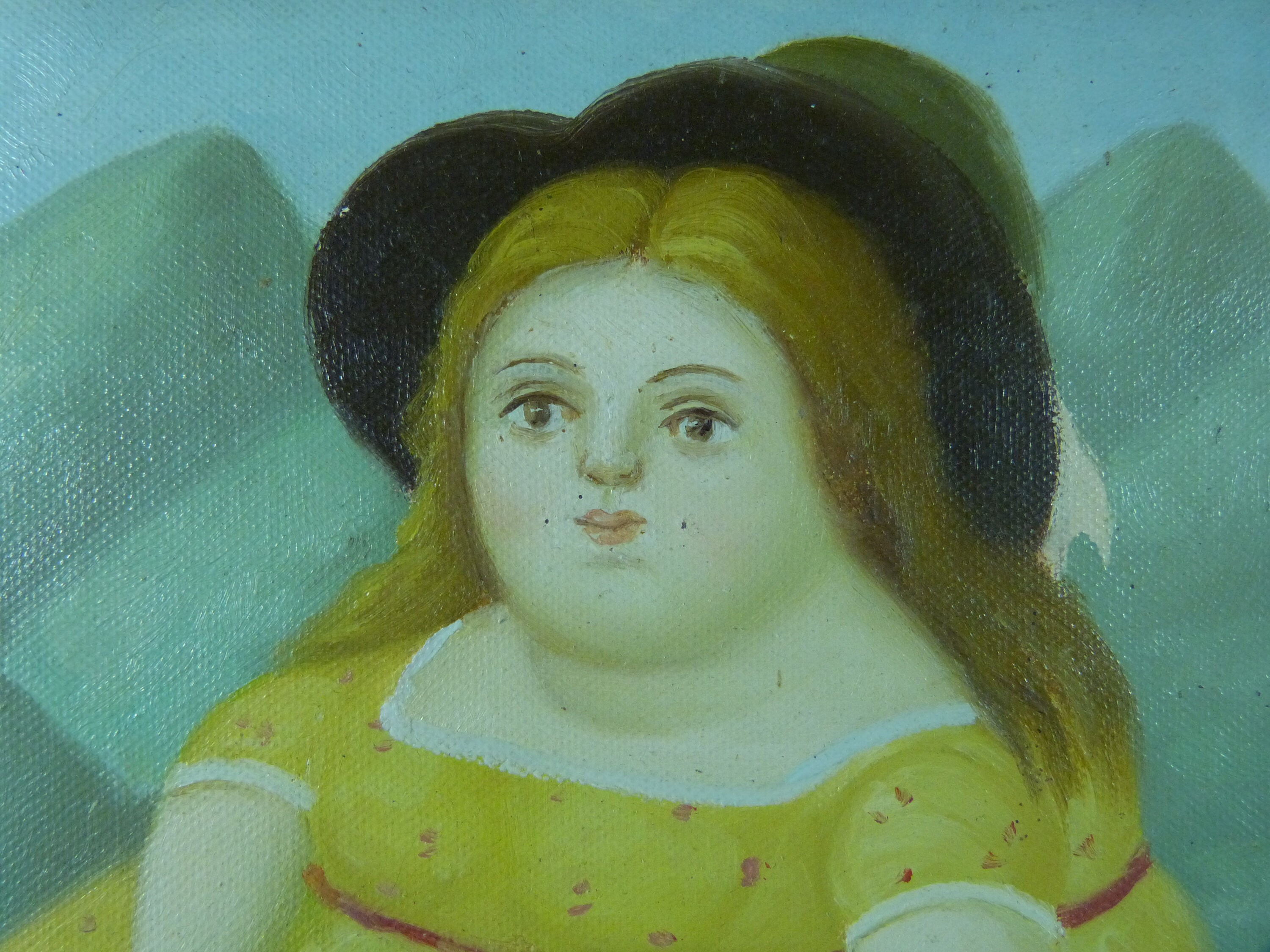 Tableau Signé Fernando Botero, Huile Sur Toile 1932, Encadré - Style D'art Unique