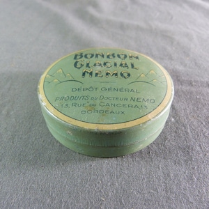 Ancienne boite publicitaire métallique, Bonbon glacial Nemo, Boîte vendue vide RARE !