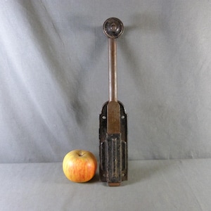 Antique Wrought Iron Door Lock, French Rustic Style Brass Knob 19th century