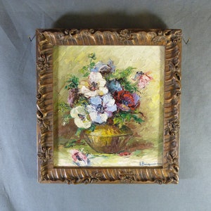 RAMO Alfonsina (Siglo XIX-XX) Óleo sobre tabla Ramo de flores 1944