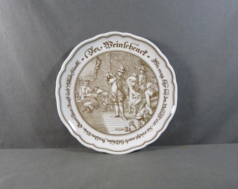 Vintage German Hutschenreuther Porcelain Plate "Der Weinschenck" (The Tavern Keeper)