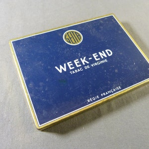 WEEKEND Portasigarette vuoto in metallo da 50 sigarette Tabacco Virginia anni '50