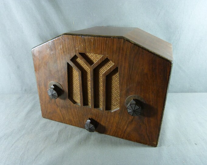 Antique French Radio TSF Wood Radio Art Deco Radio Lamp Etsy