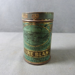Old Art Nouveau metal advertising box, White pepper establishment DEBRAY, Box sold empty!
