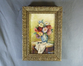 Alphonsine BOUQUET (19th-20th century) Oil on panel Bouquet of flowers 1944