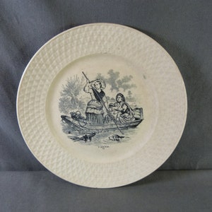 Art Nouveau earthenware plate Villeroy and Boch Wallerfangen circa 1900, Decorative plate Model IRIS