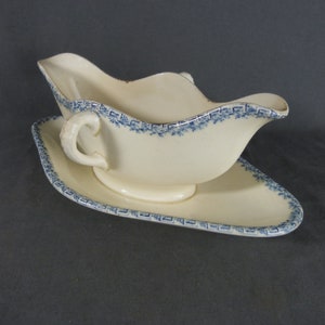 French Sauceboat CLAIREFONTAINE signed J.S & Cie, model &quot;Grec&quot;, Ca 1900