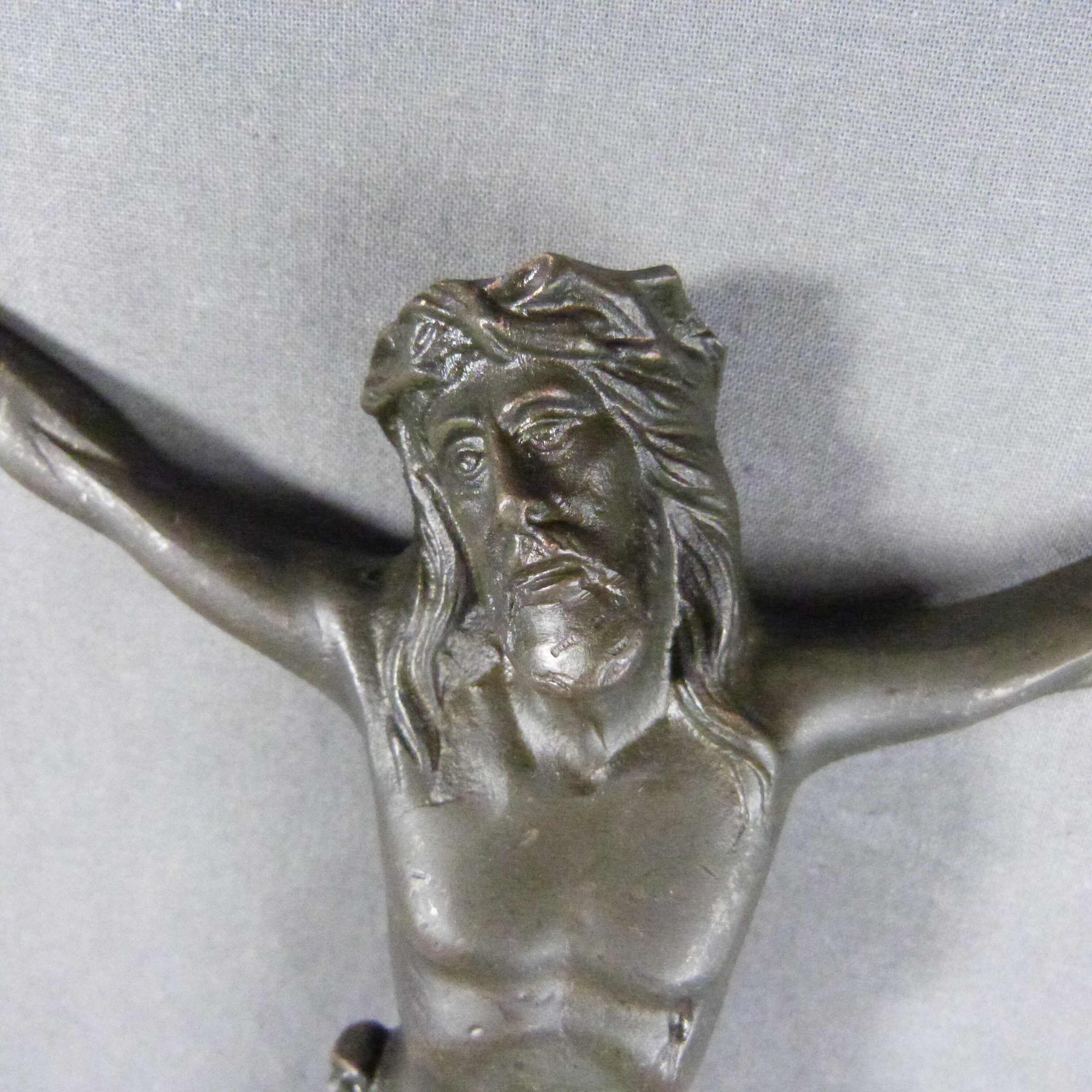 French Antique Bronze Religious Crucifix Jesus Christ Cross Early 20Th, 10 1/2 Tall